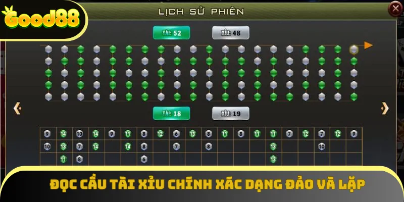Đọc cầu tài xỉu chính xác dạng đảo và lặp